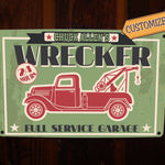 Custom Wrecker Tow Truck metal sign, personalized