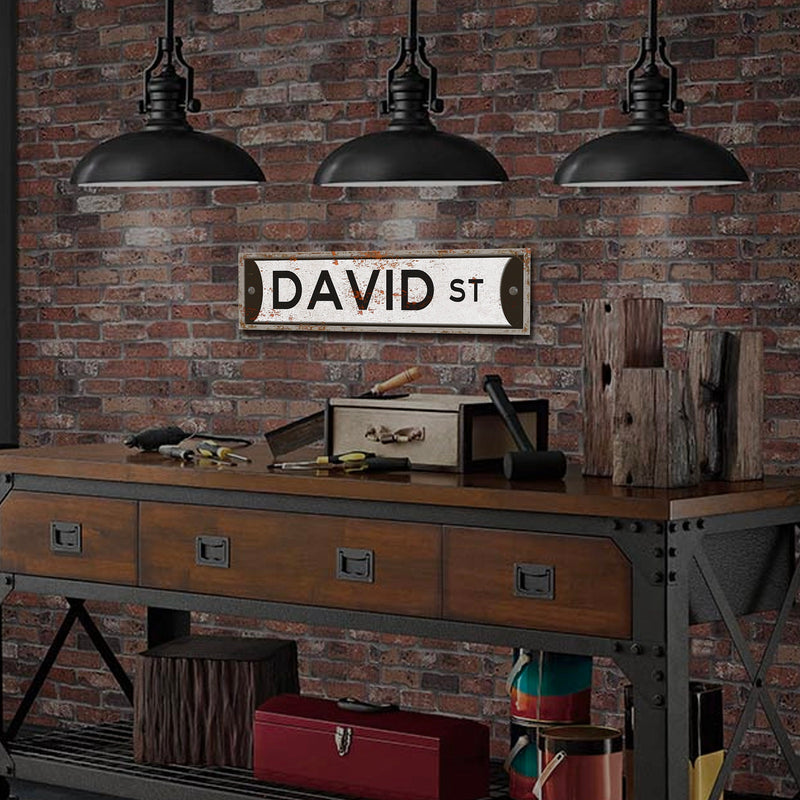 Custom, Personalized, Metal Street Sign. Vintage Green or White.