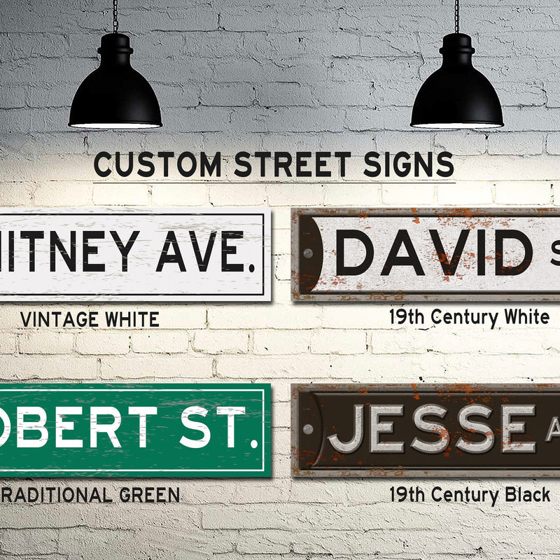 Personalized Metal Street Sign – Custom Name Sign – Last Name Sign – Man Cave Decor – Housewarming Gift – Garage Sign – Road Sign Wall Decor