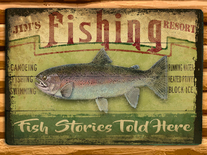 Custom Fishing Resort Sign - for your Lodge or Cabin