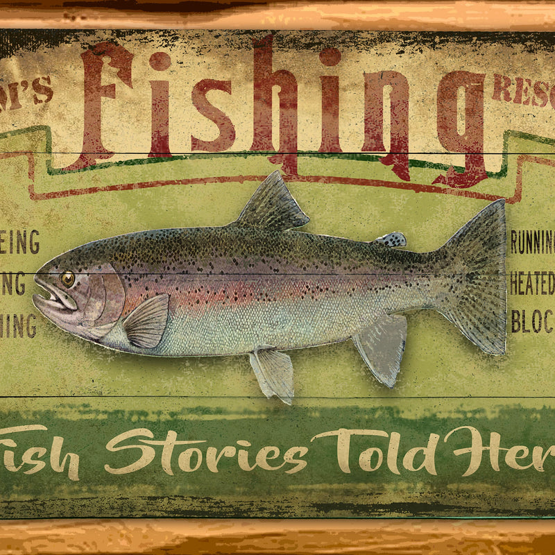Custom Fishing Resort sign for lodge or cabin