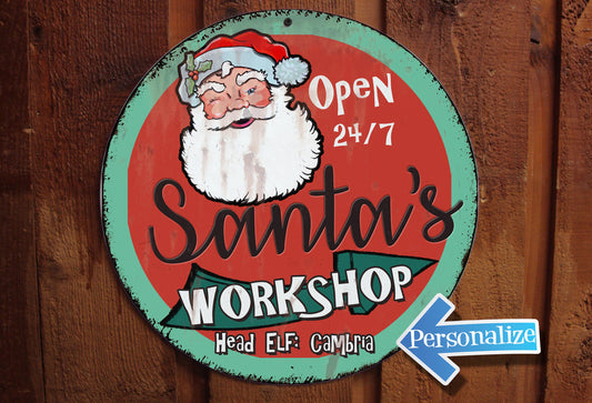 Custom Santa's Workshop Sign