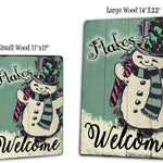 Flakes Welcome - Vintage Snowman Christmas Sign