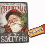 Old Time Christmas Sign - with Family Name