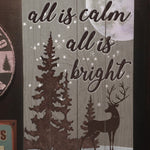 All is Calm, All is Bright - Vintage Sign with Personalization