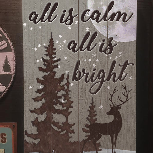All is Calm, All is Bright - Vintage Sign with Personalization