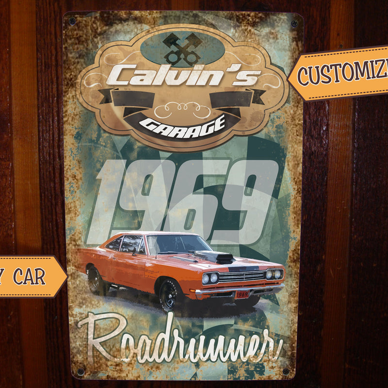 Custom Garage Sign - Featuring YOUR CAR! Vintage Tin Sign!