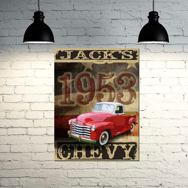 Vintage Truck Americana Sign - with YOUR TRUCK!