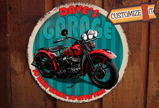 Custom, Vintage Motorcycle Sign - featuring YOUR MOTORCYCLE!