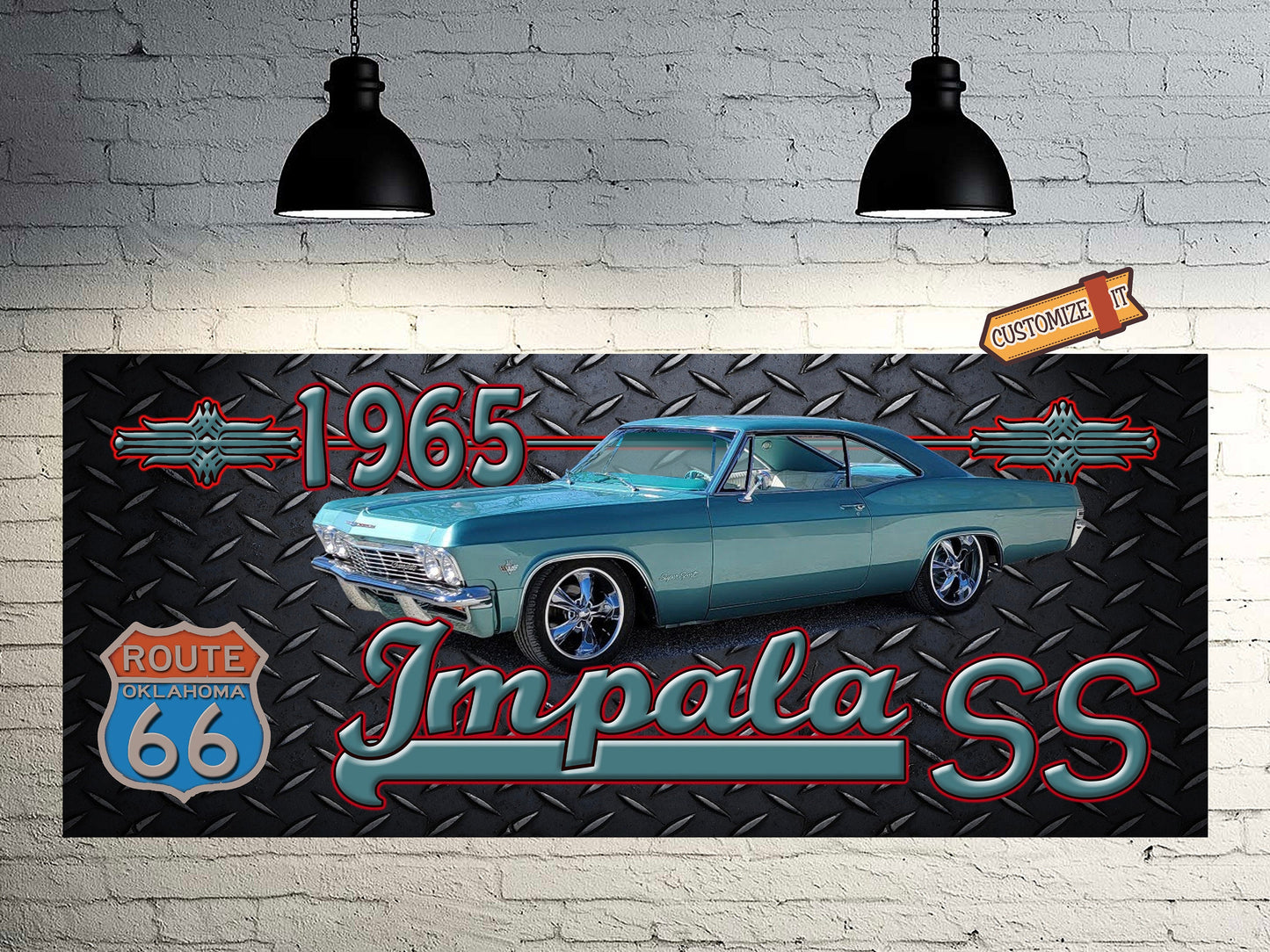 LARGE Custom Garage Sign on Metal - with picture of YOUR Car!!!