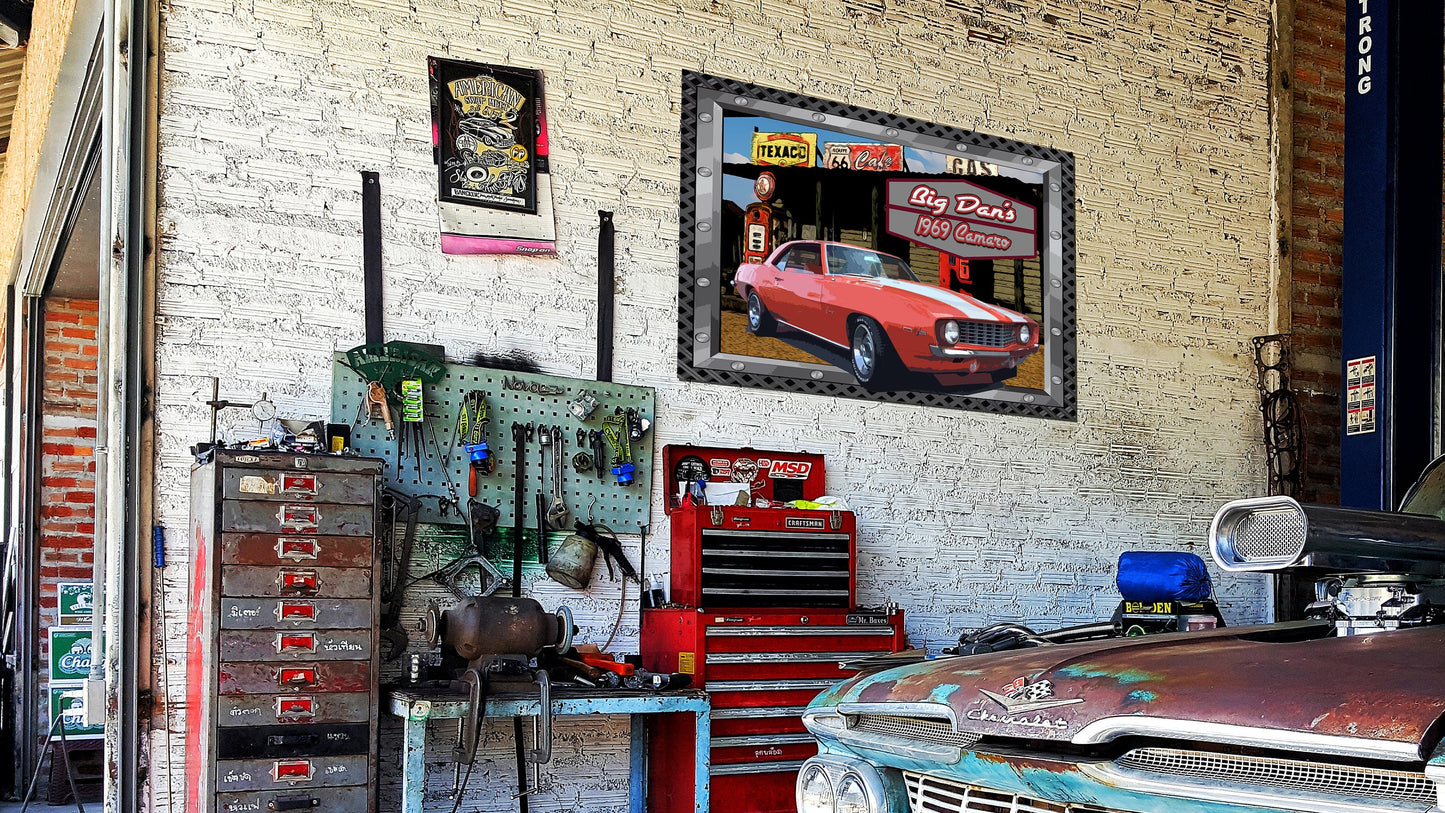 Vintage Gas Station Metal Sign - Customized with your CAR!