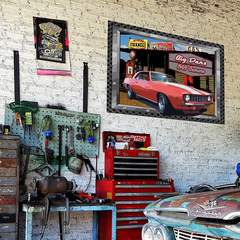 Vintage Gas Station Metal Sign - Customized with your CAR!