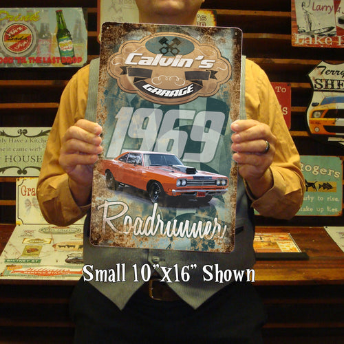 Custom Garage Sign - Featuring YOUR CAR! Vintage Tin Sign!