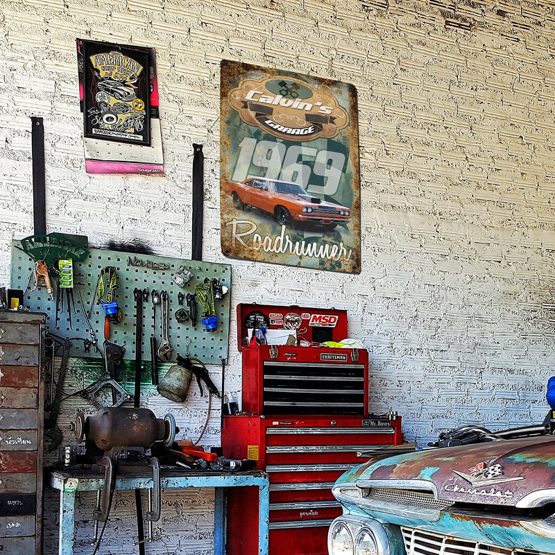 Custom Garage Sign - Featuring YOUR CAR! Vintage Tin Sign!