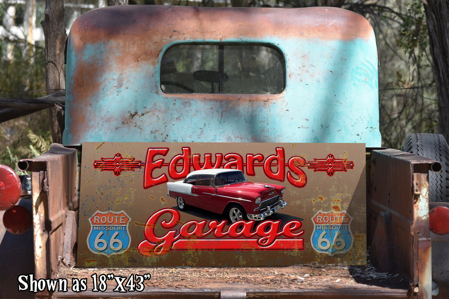 HUGE Custom Garage Sign on Metal - with picture of YOUR Car!!!