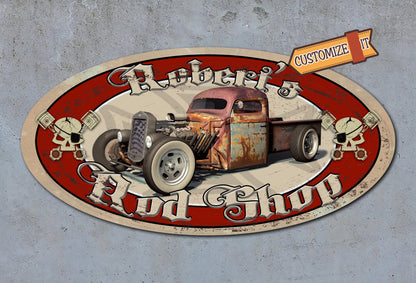 Custom Rat Rod Sign - on Vintage Metal!!!