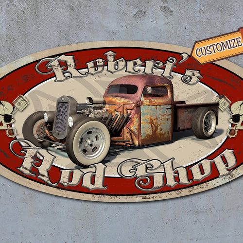 Custom Rat Rod Sign - on Vintage Metal!!!