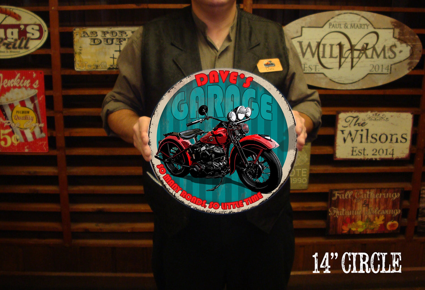 Custom, Vintage Motorcycle Sign - featuring YOUR MOTORCYCLE!