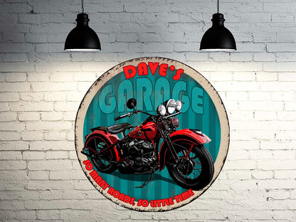 Custom, Vintage Motorcycle Sign - featuring YOUR MOTORCYCLE!