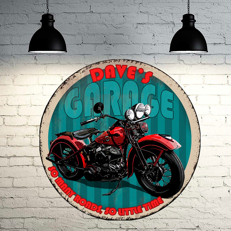 Custom, Vintage Motorcycle Sign - featuring YOUR MOTORCYCLE!