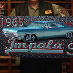 Large Custom Garage Sign – Your Car on Vintage Metal – Up to 2ft x 4ft