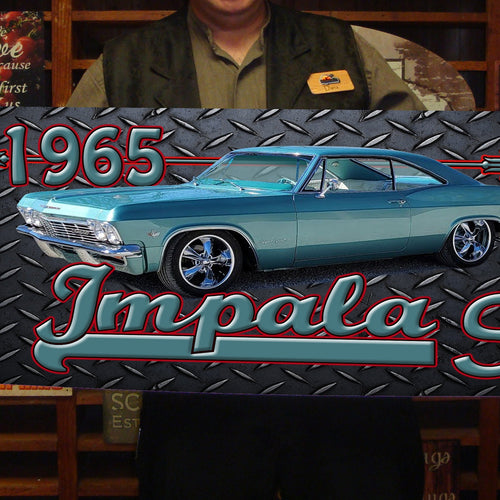 LARGE Custom Garage Sign on Metal - with picture of YOUR Car!!!