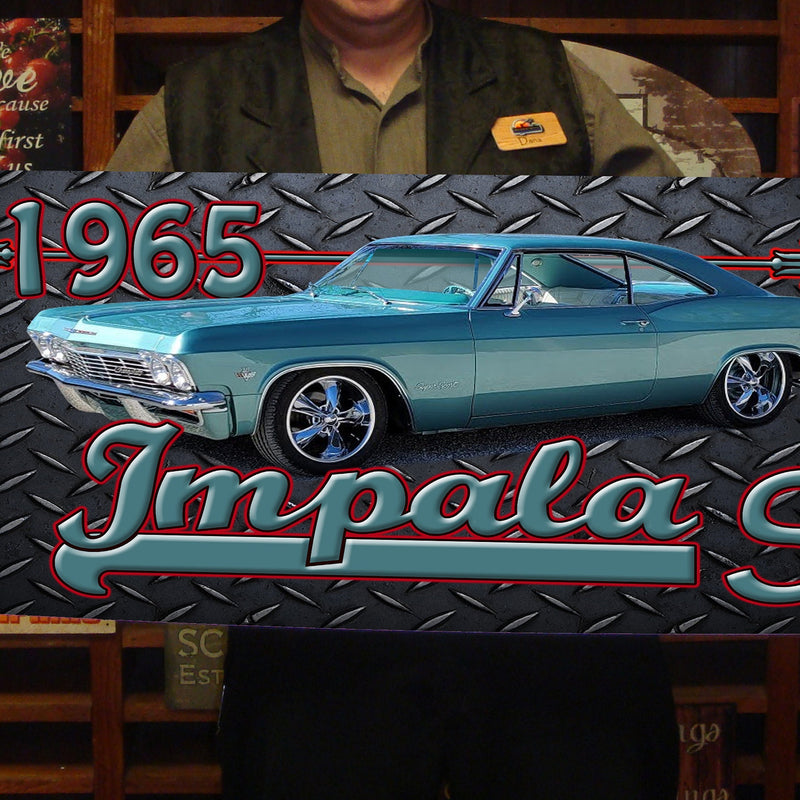 Large Custom Garage Sign – Your Car on Vintage Metal – Up to 2ft x 4ft