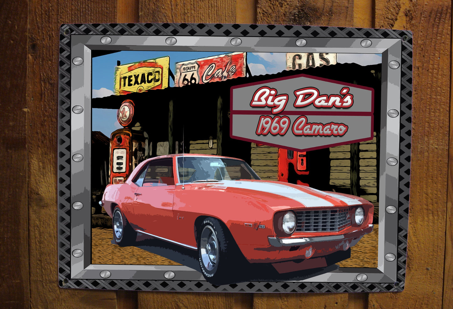 Vintage Gas Station Metal Sign - Customized with your CAR!