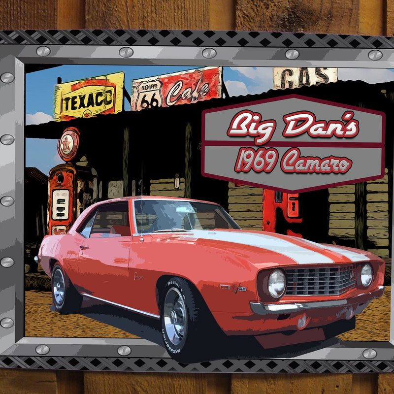 Vintage Gas Station Metal Sign - Customized with your CAR!