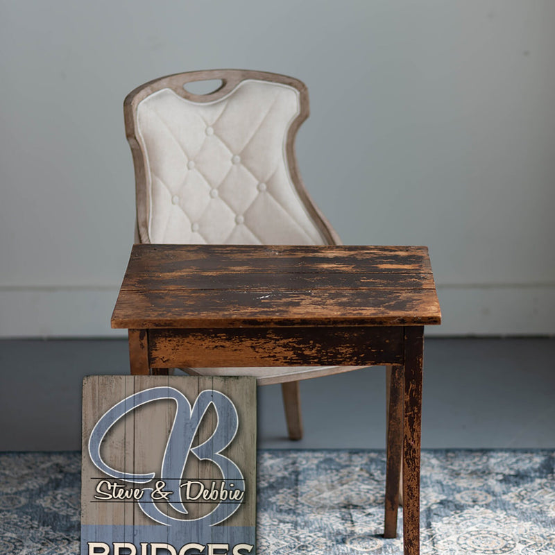 Family Name with Monogram - Home decor sign on Wood