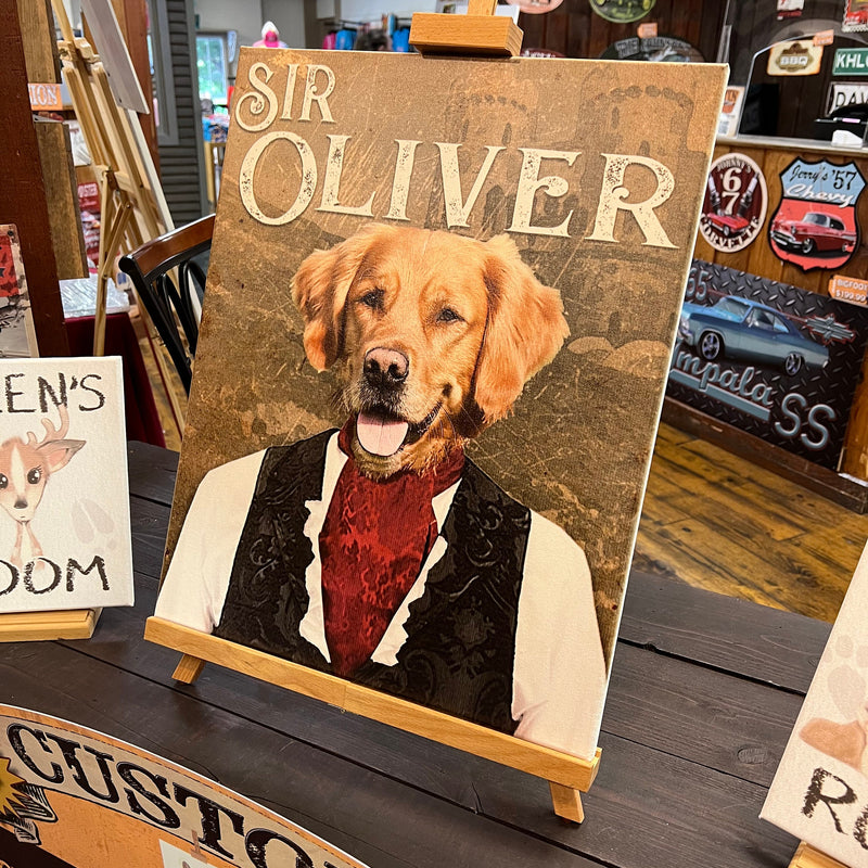 Custom Pet Portrait on Canvas - Victorian Style