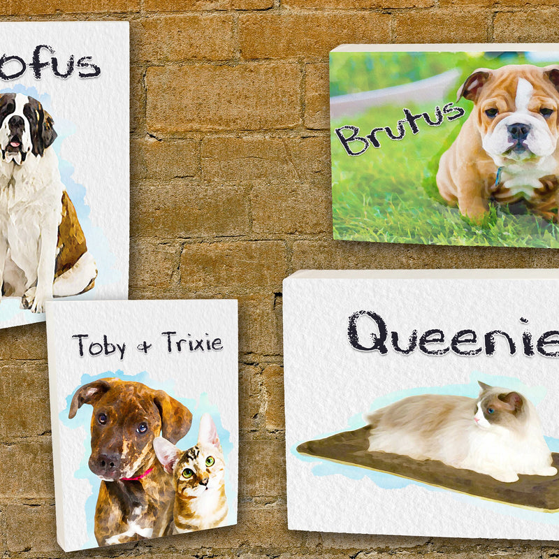 Water Color Pet Portrait on Canvas - Free Personalization