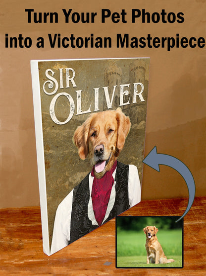 Custom Pet Portrait - Victorian Masterpiece on Canvas