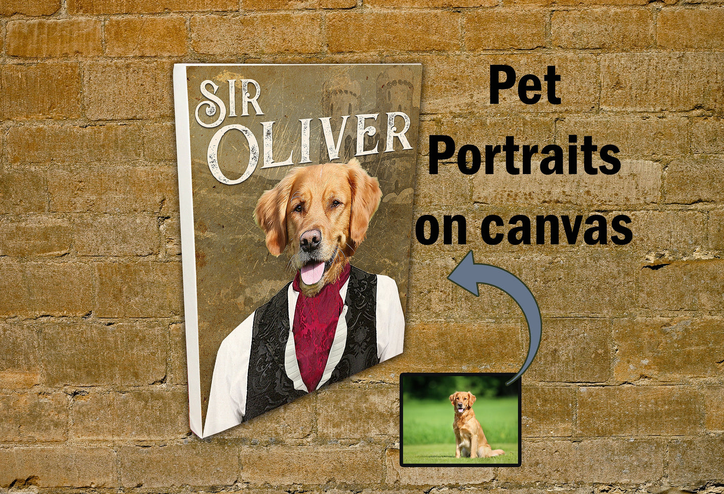 Custom Pet Portrait - Victorian Masterpiece on Canvas