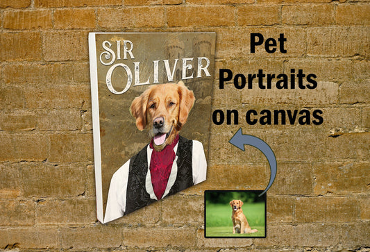 Custom Pet Portrait - Victorian Masterpiece on Canvas