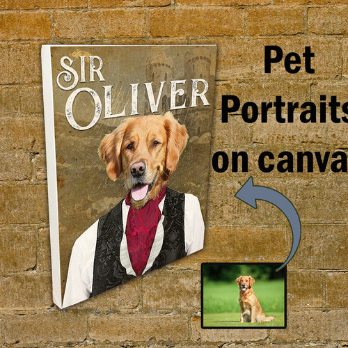 Custom Pet Portrait - Victorian Masterpiece on Canvas