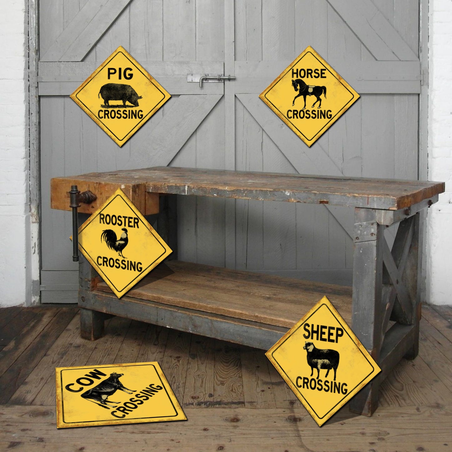 Farm Animals Crossing Sign