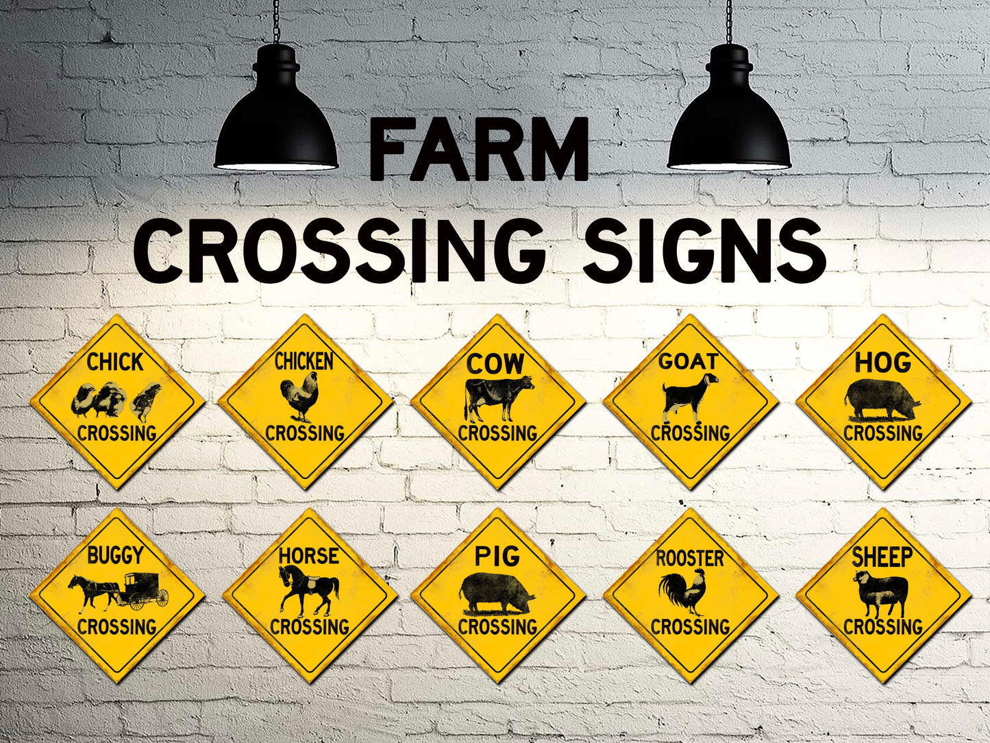 Farm Animals Crossing Sign