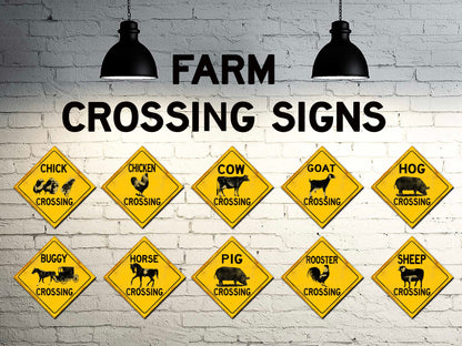 Farm Animals Crossing Sign