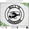 Helicopter Hangar Sign, Personalized Pilot Name Sign, Custom Aviation Lover, Man Cave Sign, Helicopter Sign, Personalized Helicopter Sign