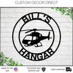 Helicopter Hangar Sign, Personalized Pilot Name Sign, Custom Aviation Lover, Man Cave Sign, Helicopter Sign, Personalized Helicopter Sign
