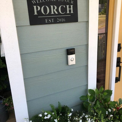 Welcome to Our Porch Sign, Personalized Porch Name Sign, Outdoor patio Sign, Backyard Decor, Welcome Sign, Personalized Sign, Metal, Porch