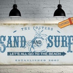 Custom Beach House Sign on Metal or Wood - FREE Personalization