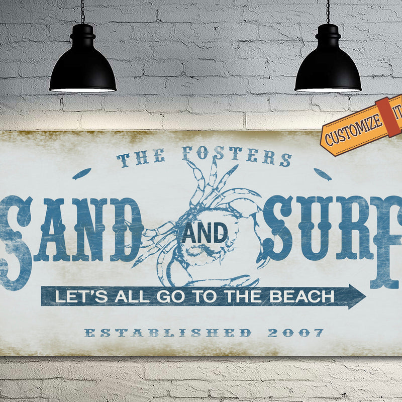 Custom Beach House Sign on Metal or Wood - FREE Personalization