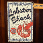 Lobster Shack Custom, Metal Beach Sign - FREE Personalization