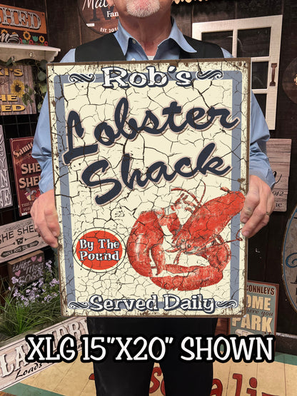 Lobster Shack Custom, Metal Beach Sign - FREE Personalization