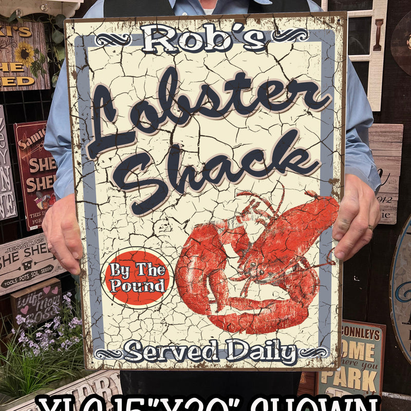 Lobster Shack Custom, Metal Beach Sign - FREE Personalization