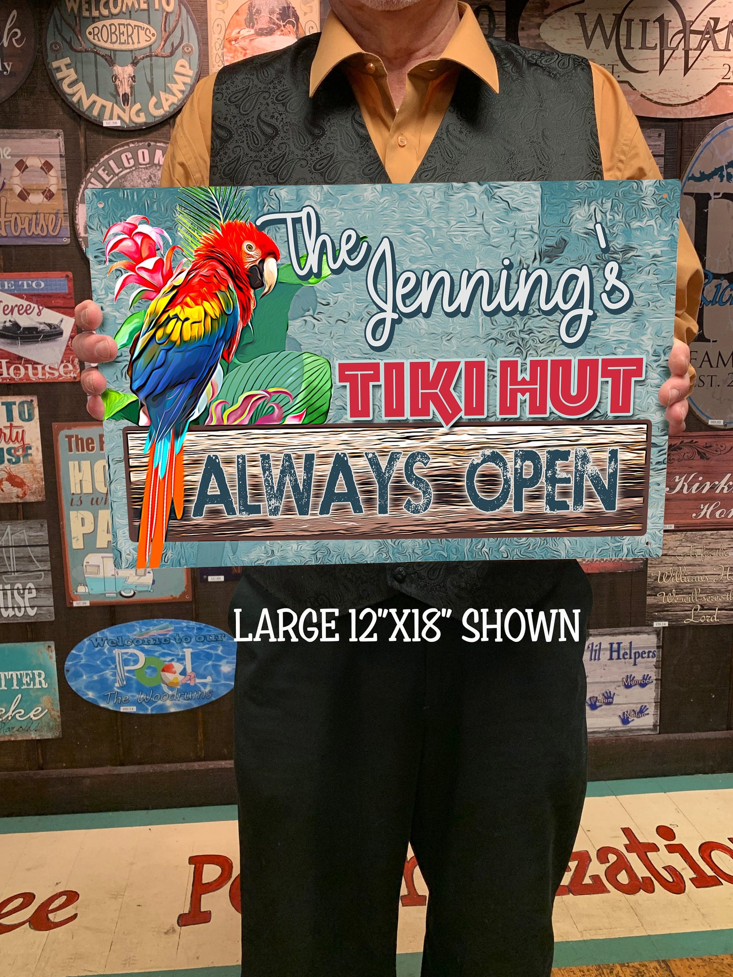 Custom, Tiki Hut Sign - FREE Personalization