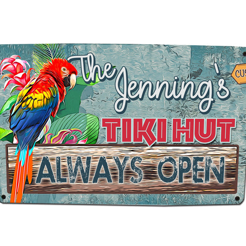 Custom, Tiki Hut Sign - FREE Personalization