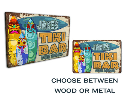 Custom Tiki Bar Sign - FREE DRINKS